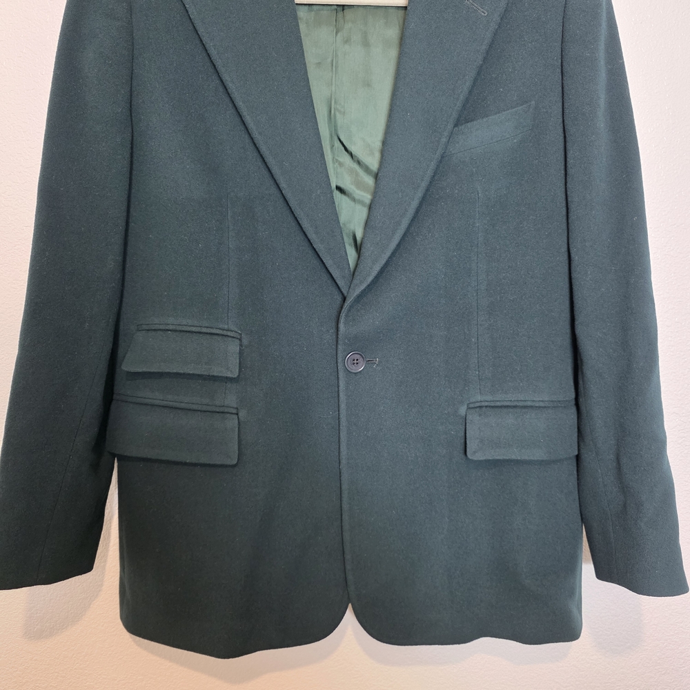 Vintage Ralph Lauren Purple Label Wool Cashmere Blazer Jacket In Green - Picture 3 of 9